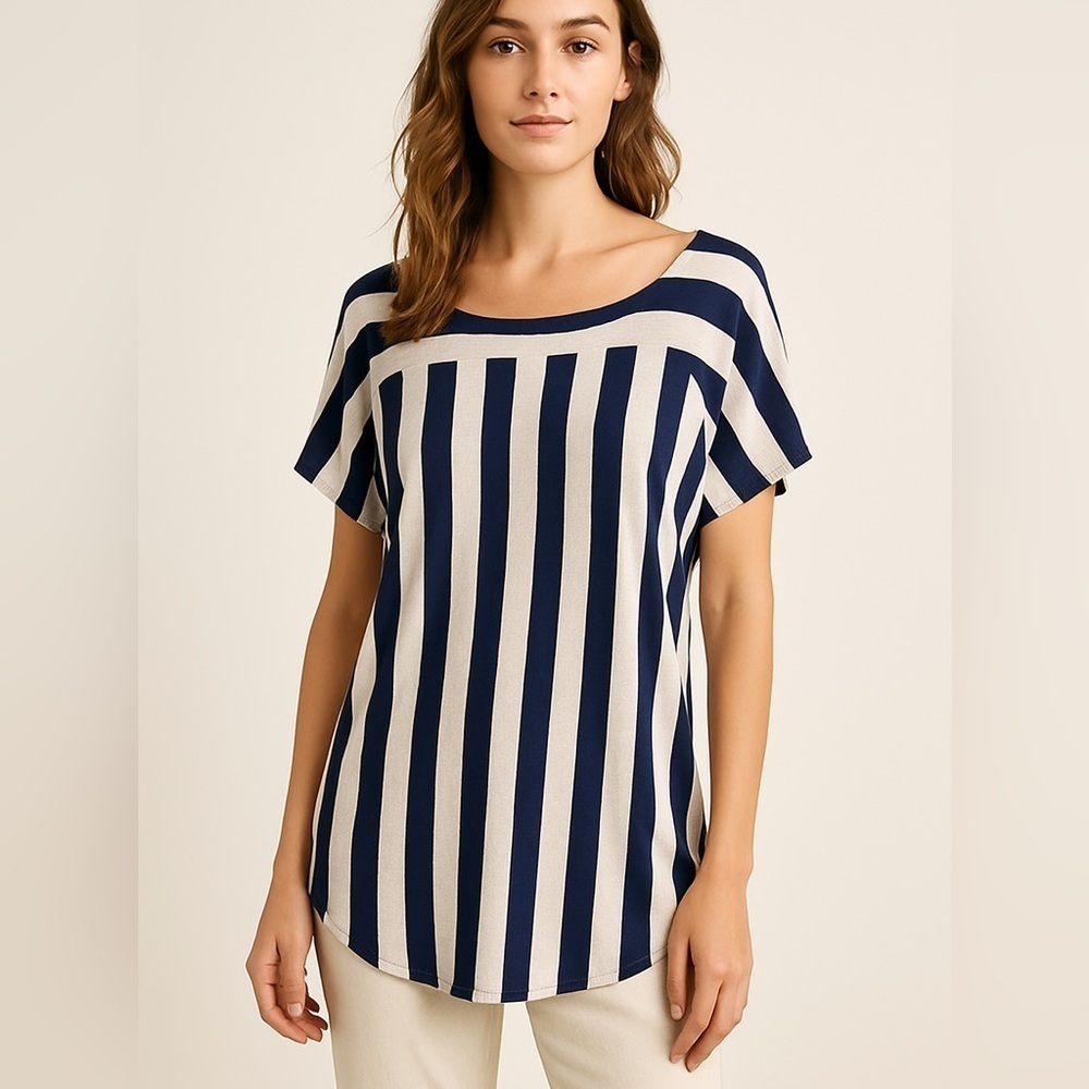 Anthropologie Naif Striped Top Women’s M Blue White Nautical Coastal Boho Beach